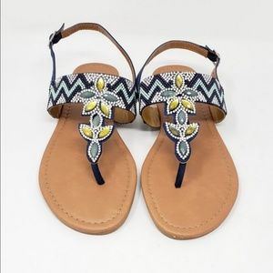 Rhinestone t-strap sandals